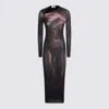 Jean Paul Gaultier Womens Black Brown Printed Long-sleeves Woven Jumpsuit Xs In Multi