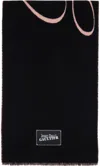 Jean Paul Gaultier Black & Pink 'gaultier' Signature Scarf In 0020-black/palepink