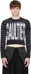 Jean Paul Gaultier Black & White Jacquard 'gaultier' Sweater In Multi