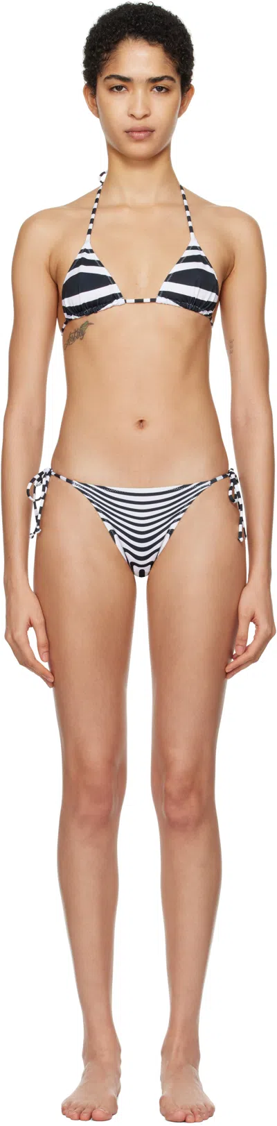 Jean Paul Gaultier Black & White 'the Body Morphing' Bikini In 0100 White/black
