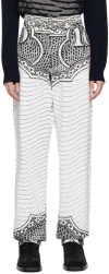 Jean Paul Gaultier Black & White 'the Cartouche' Jeans In 0100-white/black