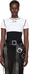 Jean Paul Gaultier Black & White 'the Color-block' T-shirt In 0100 White/black