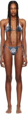 Jean Paul Gaultier Printed Bikini In 0100 White/black