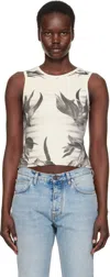 Jean Paul Gaultier Black & White 'the Flower Body Morphing Marinière' Tank Top In 010200 White/grey/bl