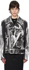 Jean Paul Gaultier Black & White 'the Trompe L'œil Perfecto' Denim Jacket In 0001-black/white