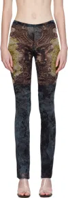 Jean Paul Gaultier Black & Yellow 'the Médaillon' Lounge Pants In Multi