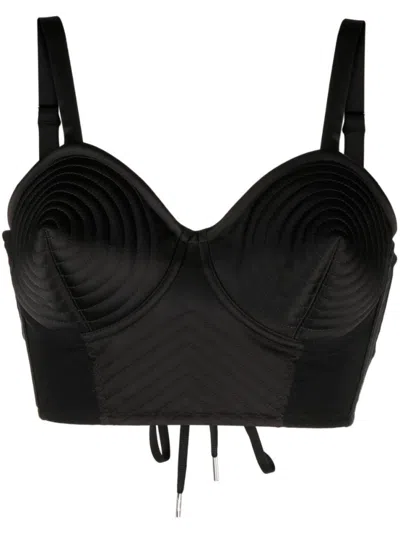 JEAN PAUL GAULTIER BLACK CONICAL CORSET CROPPED TOP