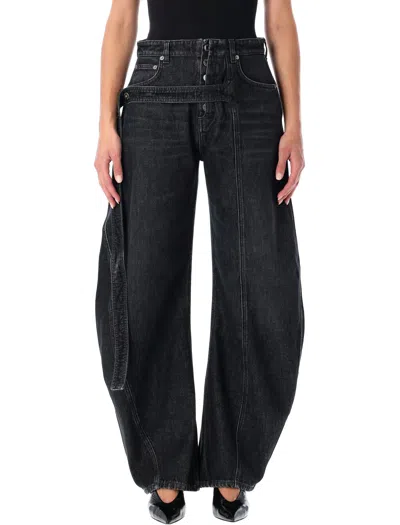 Jean Paul Gaultier High Rise Wide Leg Trousers With Belt Loops In Black