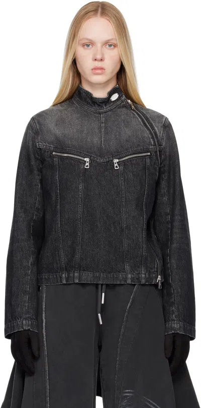 Jean Paul Gaultier Black Detachable Glove Denim Jacket