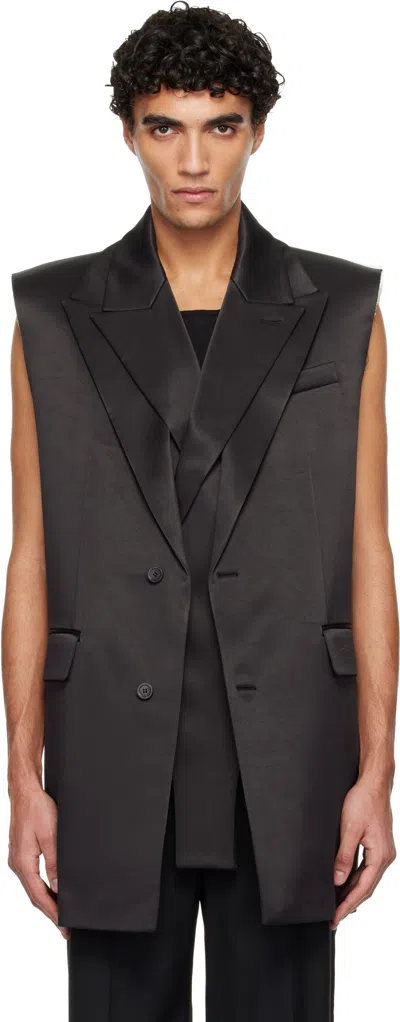 Jean Paul Gaultier Black Double Layer Body Detail Vest