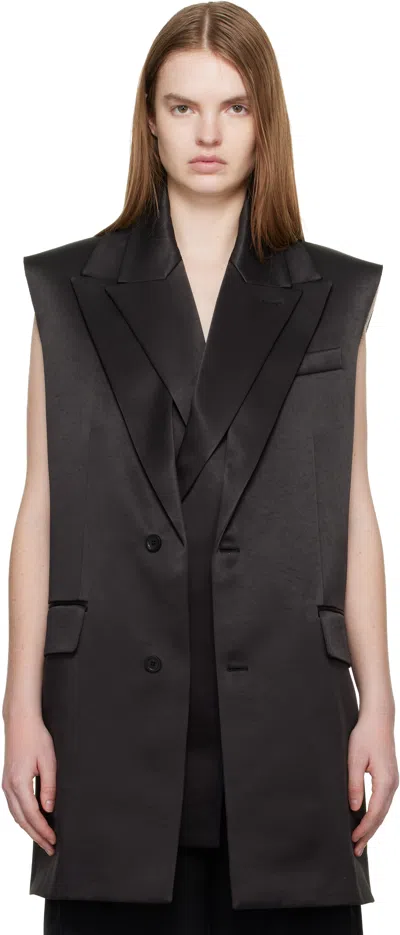 Jean Paul Gaultier Black Double Layer Body Detail Vest In Animal Print