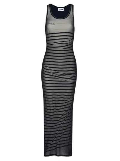 JEAN PAUL GAULTIER BLACK DOUBLE LAYER LONG DRESS
