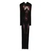 Jean Paul Gaultier Body-print Long Dress In Black