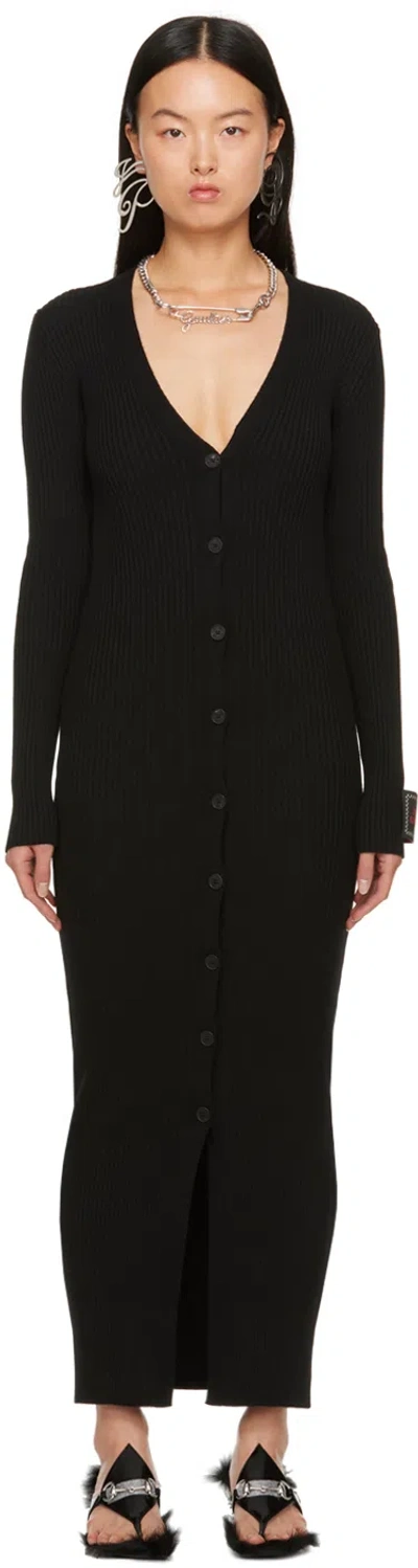 Jean Paul Gaultier Black Eiffel Tower Midi Dress In 00 Black