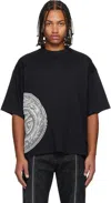 Jean Paul Gaultier Black 'jpg' Laurier Stamp T-shirt In Black