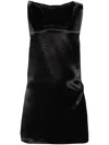 Jean Paul Gaultier Corset Laced Satin Minidress In Black