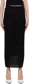 Jean Paul Gaultier Black Light Viscose Jersey Maxi Skirt In 00-black