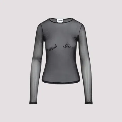 JEAN PAUL GAULTIER BLACK MESH LONG SLEEVES TOP