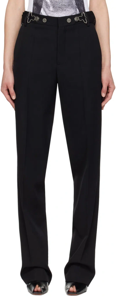 Jean Paul Gaultier Black Overall Buckle Trousers In 00 Black