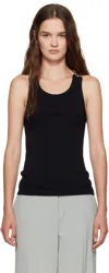 Jean Paul Gaultier Black Overall Buckles Ribbed Tank Top In Black