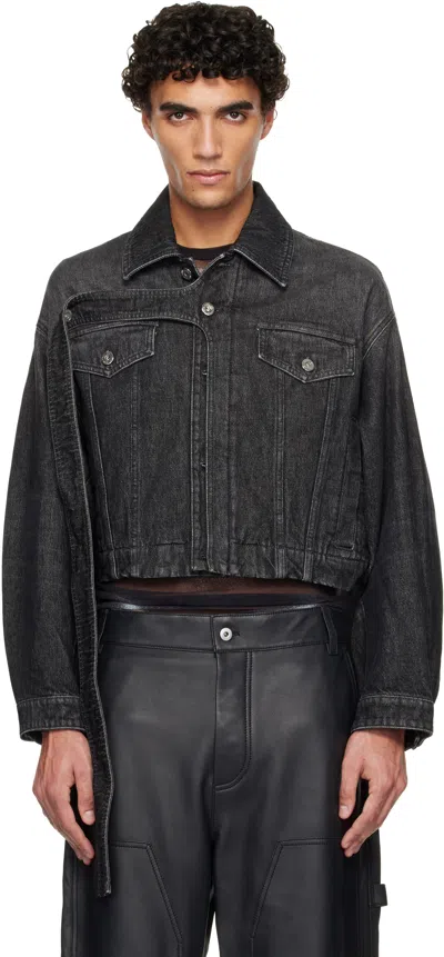 Jean Paul Gaultier Black Oversized Strap Denim Jacket
