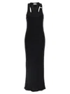 Jean Paul Gaultier Womens Black Ribbed Scoop-neck Cotton-jersey Midi Dress In Black