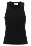 Jean Paul Gaultier Tank Top With Gold-tone Hardware And Ribbed Texture In Black