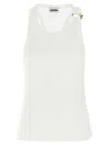 Jean Paul Gaultier Ribbed Texture Scoop Neck Sleeveless Top In White