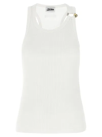 Jean Paul Gaultier Black Piercing' Tank Top In White