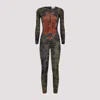 Jean Paul Gaultier Graphic Print Full-length Dress With Long Sleeves In Black