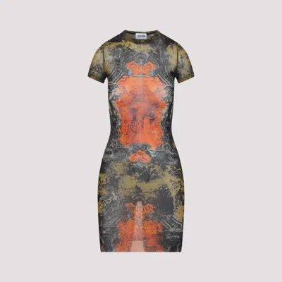 Jean Paul Gaultier Black Polyamide Mini Dress In Multi