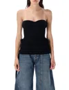 Jean Paul Gaultier Fitted Wool-blend Ribbed Knit Top In Black