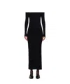 Jean Paul Gaultier Black Ribbed Twisted Double Layer Piercing Midi Dress