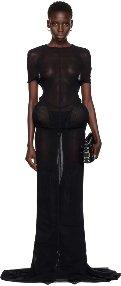 Jean Paul Gaultier Black Shayne Oliver Edition Maxi Dress In 00 Black