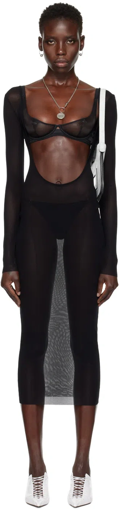 Jean Paul Gaultier Black Shayne Oliver Edition Midi Dress In 0000 Black/black
