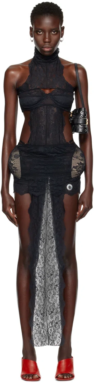 Jean Paul Gaultier Black Shayne Oliver Edition Minidress In 00 Black
