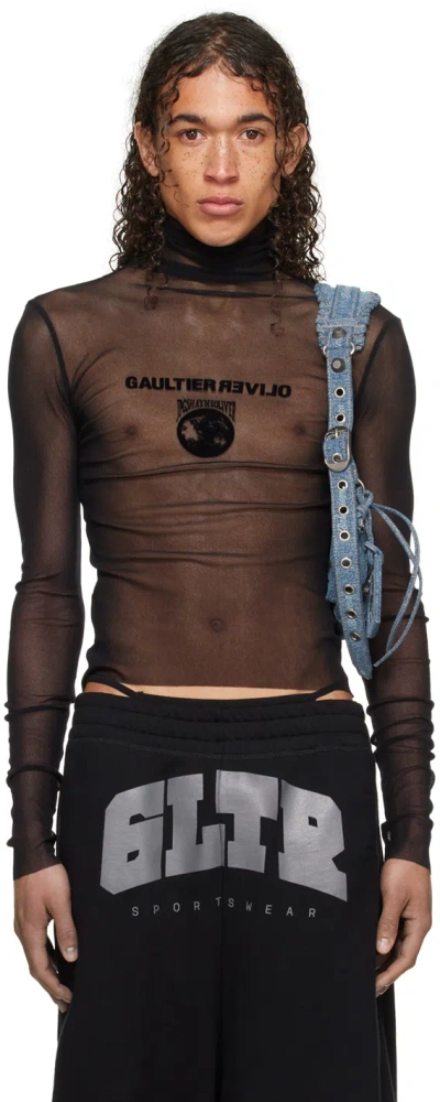 Jean Paul Gaultier Black Shayne Oliver Edition Turtleneck In 0000-black/black