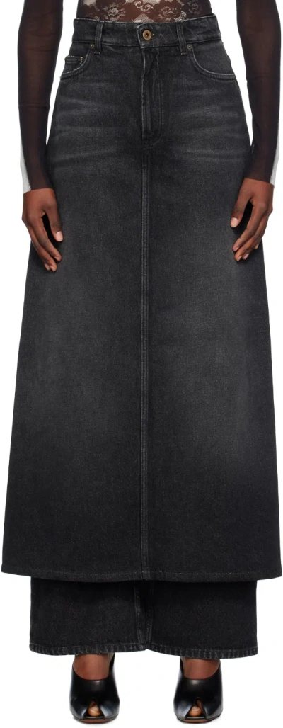 Jean Paul Gaultier Black Skirt Jeans In 06-vintageblack