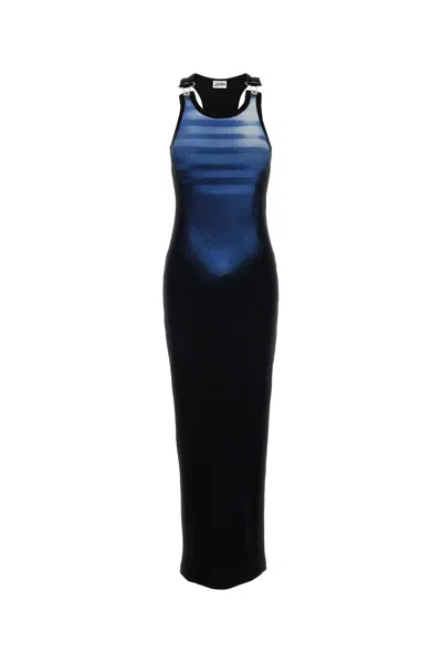 Jean Paul Gaultier Ribbed Long Dress ''le Mâle'' In Black