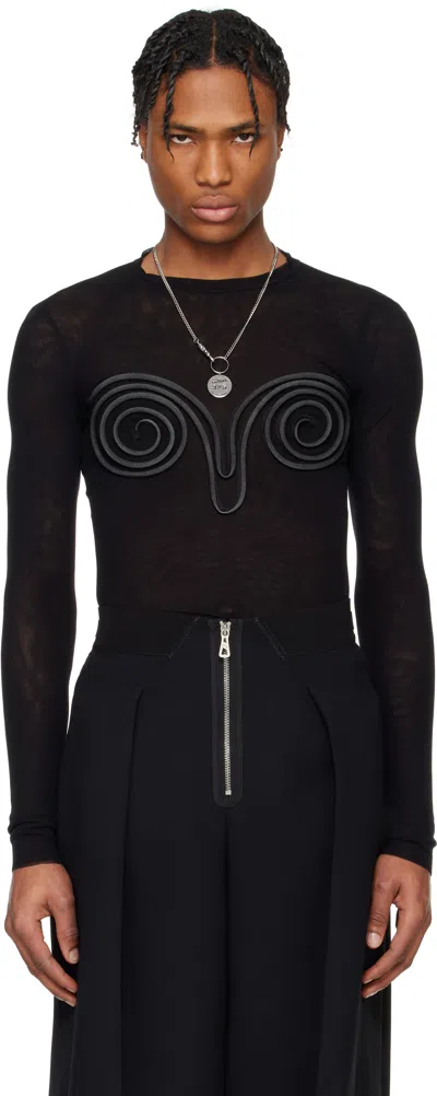 Jean Paul Gaultier Black 'the 3d Spirale' T-shirt In 00-black