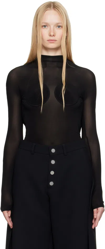JEAN PAUL GAULTIER BLACK 'THE BACKLESS CONICAL' TOP