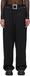 Jean Paul Gaultier Black 'the Belted Suit' Trousers In 0001-black/white