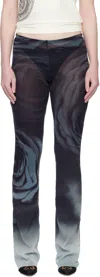 Jean Paul Gaultier Black 'the Blurry Roses' Lounge Pants In Multi