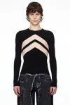 Jean Paul Gaultier Black 'the Chevrons' Sweater In 00-black