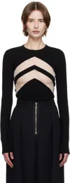 Jean Paul Gaultier Rib Sweater With Transparent Panels In 00 Black