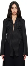 Jean Paul Gaultier Tailored Fitted Blazer In 0001-black/white