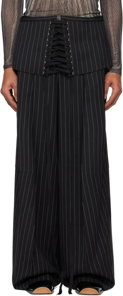 Jean Paul Gaultier Black 'the Corset Suit' Trousers In 0001-black/white