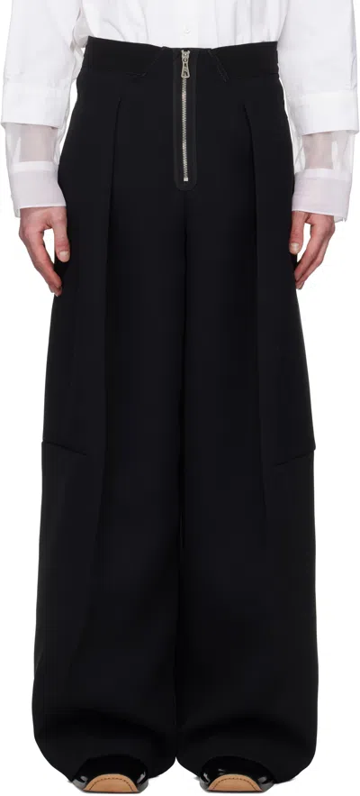 Jean Paul Gaultier Black 'the Crepe' Trousers In 00-black
