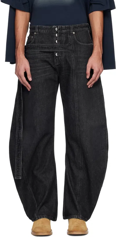 Jean Paul Gaultier Black 'the Denim Strap' Jeans