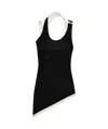 Jean Paul Gaultier Cotton Ribbed Twisted Double Layer Tank Top Clothing In Black
